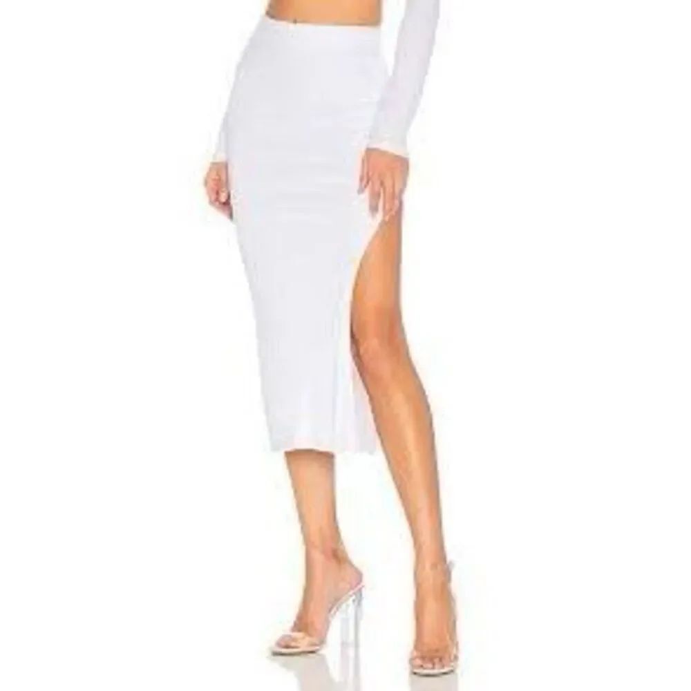 Cotton Citizen Size L Melbourne High Slit Midi Skirt White Bodycon Summer Beachy